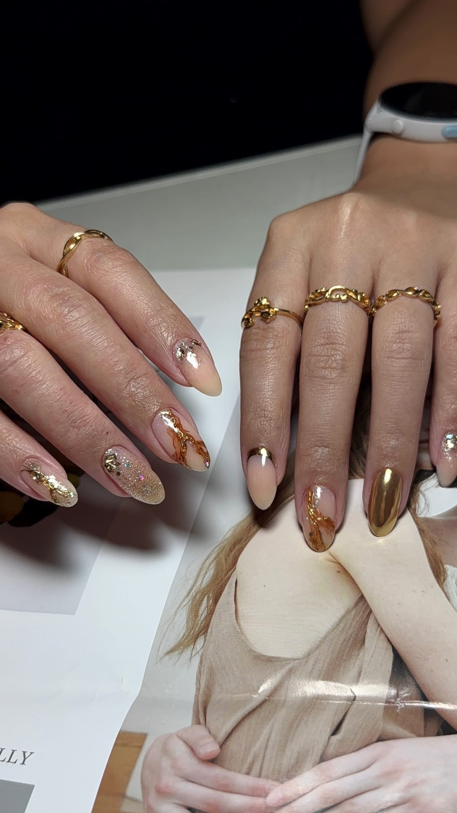 Russian manicure detail