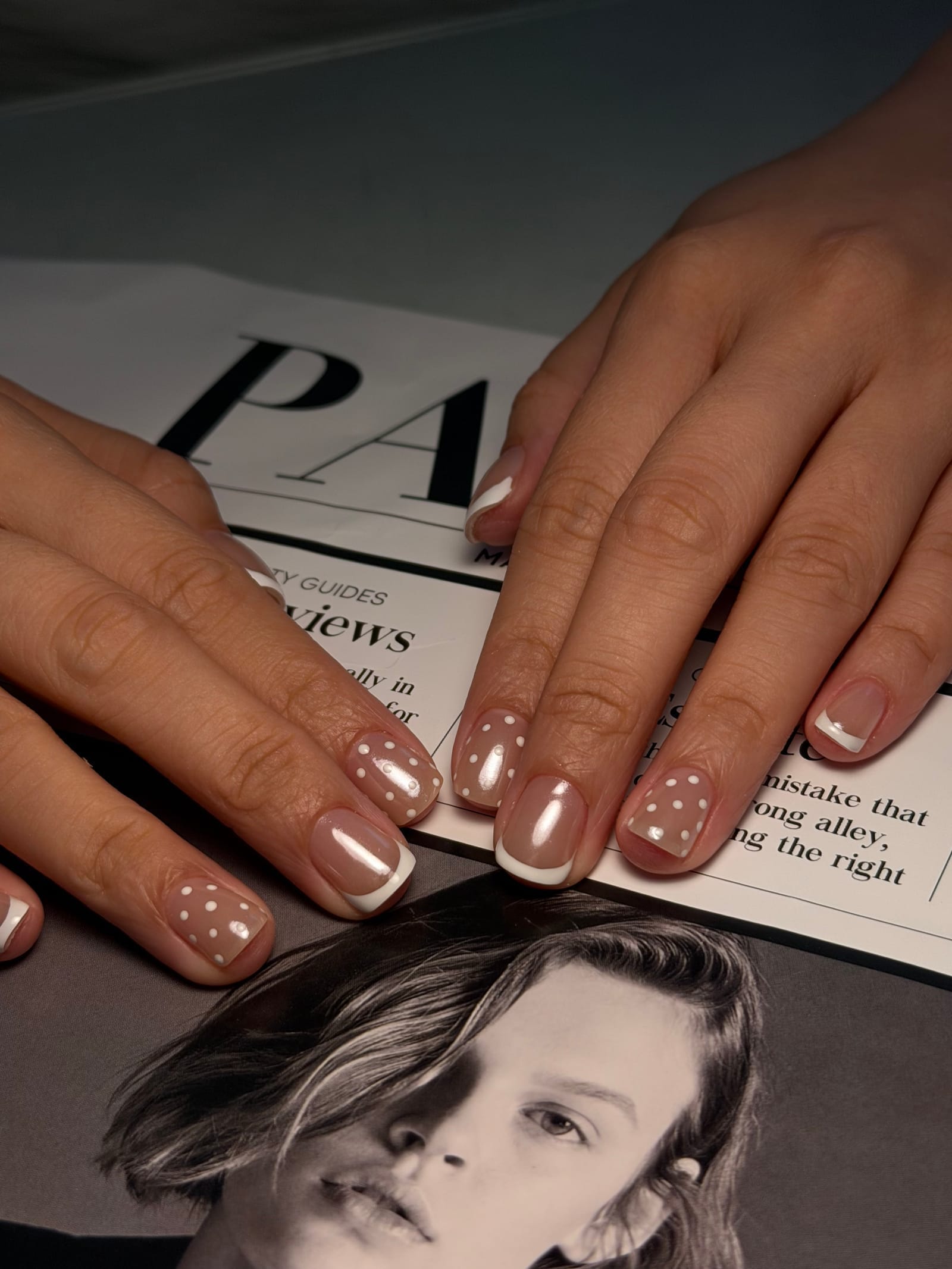 Russian manicure detail